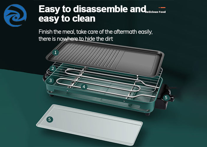 Rauchlose elektrische Grills siebt 3-10 Menschen der Bratpfannen 1500W